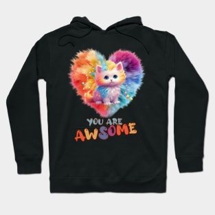 Fluffy: "You are awsome" collorful, cute, furry animals Hoodie